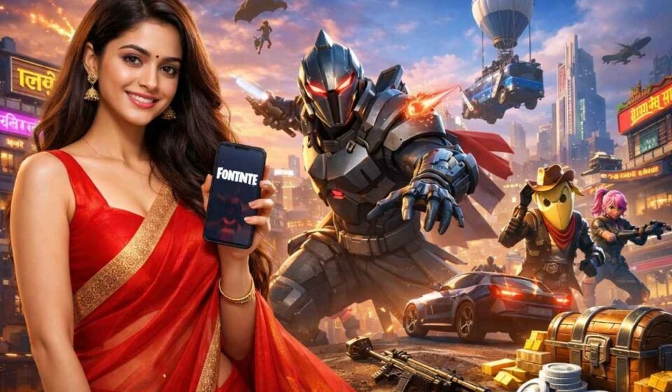 Fortnite adventure in a futuristic Mumbai